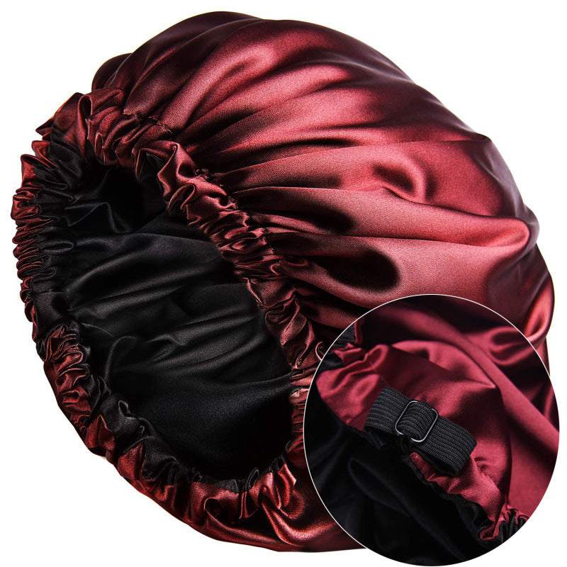 Wake up with silk hair! Satin hat for restful nights of sleep.