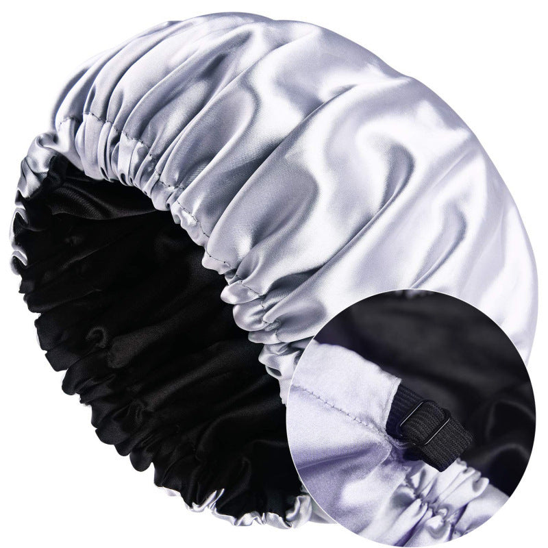 Wake up with silk hair! Satin hat for restful nights of sleep.