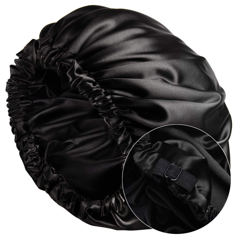 Wake up with silk hair! Satin hat for restful nights of sleep.