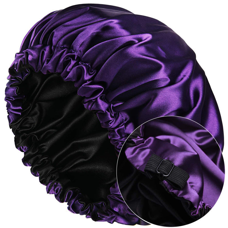 Wake up with silk hair! Satin hat for restful nights of sleep.