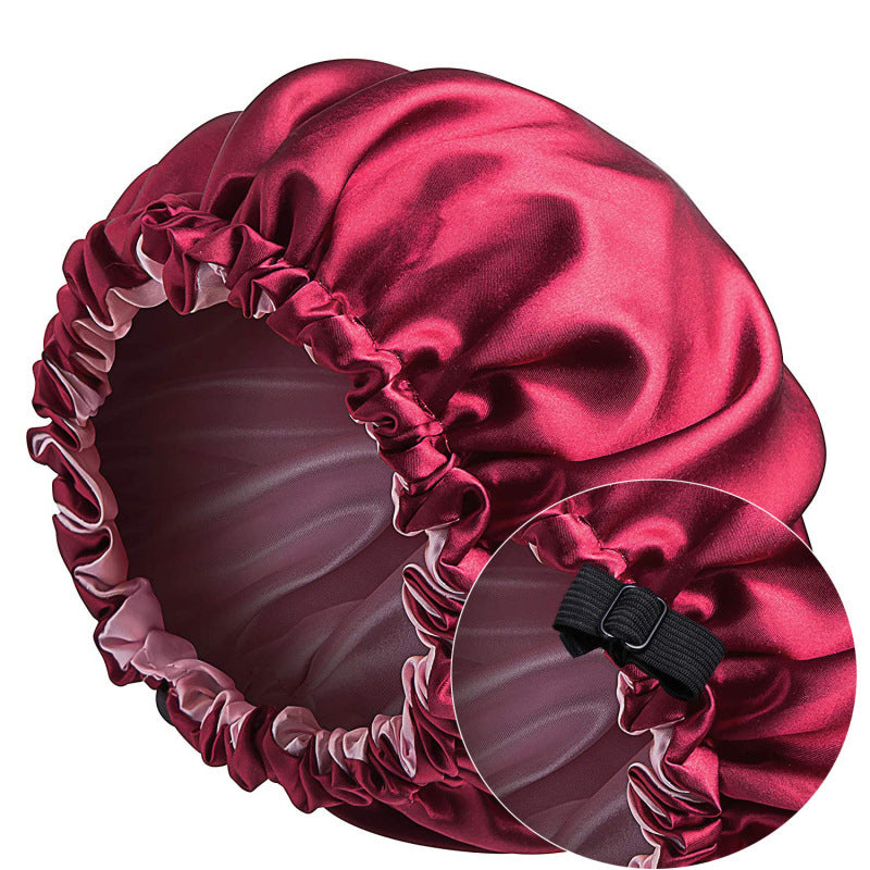 Wake up with silk hair! Satin hat for restful nights of sleep.