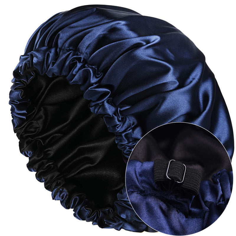 Wake up with silk hair! Satin hat for restful nights of sleep.