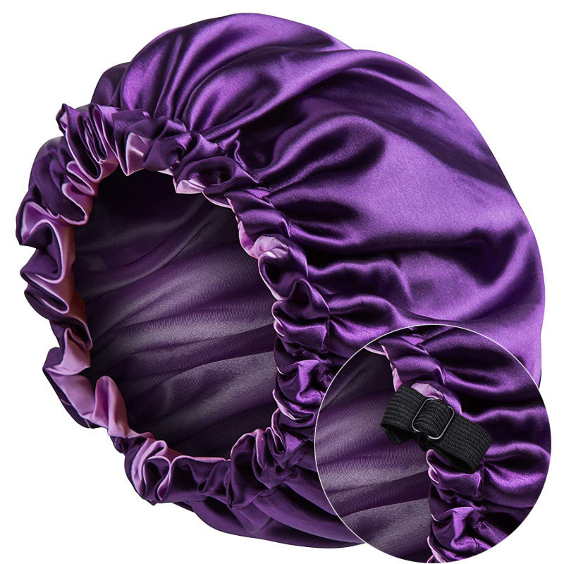 Wake up with silk hair! Satin hat for restful nights of sleep.