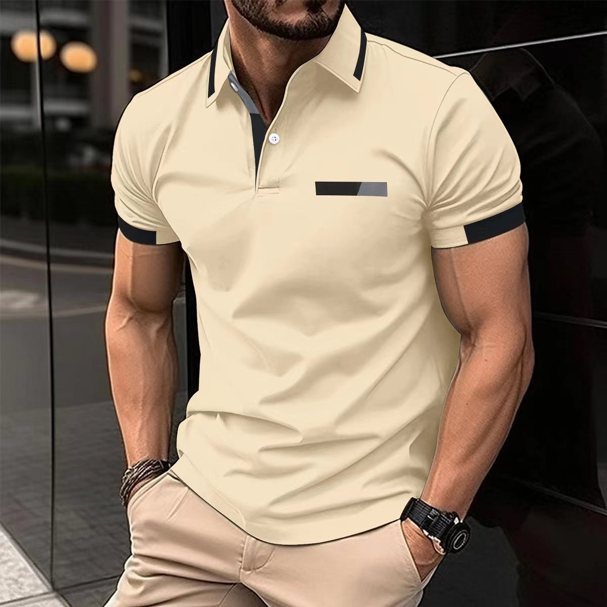 Camisas tipo polo versátiles para hombres, para verano, con mangas cortas, transpirables y cómodas, camisas tipo polo casuales y de negocios, camisetas deportivas