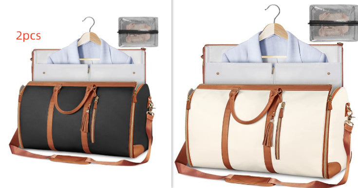 Portable Travel Bag for Clothes, Large Luggage Suitcase for Women with Shoe Compartment, Waterproof