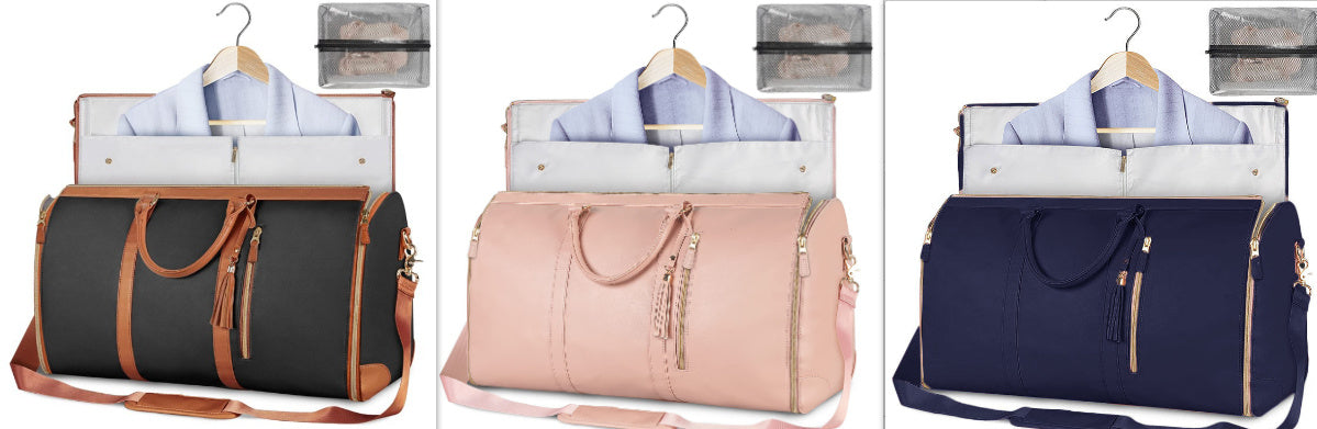 Portable Travel Bag for Clothes, Large Luggage Suitcase for Women with Shoe Compartment, Waterproof