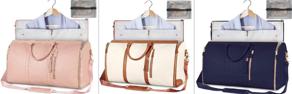 Portable Travel Bag for Clothes, Large Luggage Suitcase for Women with Shoe Compartment, Waterproof