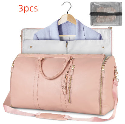 Portable Travel Bag for Clothes, Large Luggage Suitcase for Women with Shoe Compartment, Waterproof