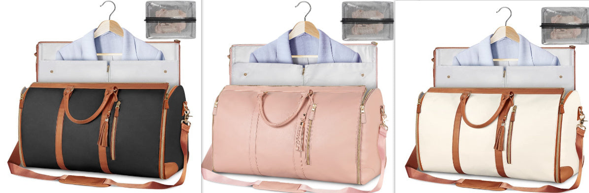Portable Travel Bag for Clothes, Large Luggage Suitcase for Women with Shoe Compartment, Waterproof