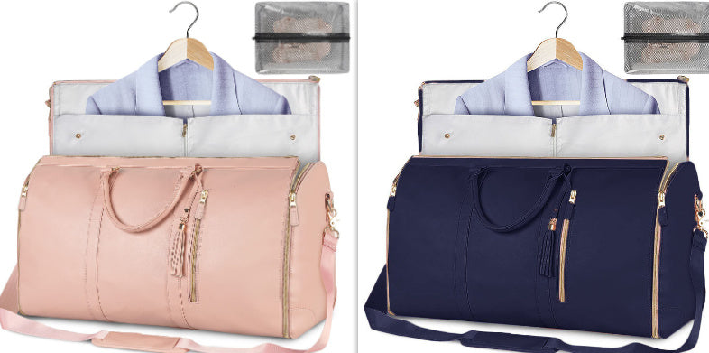 Portable Travel Bag for Clothes, Large Luggage Suitcase for Women with Shoe Compartment, Waterproof