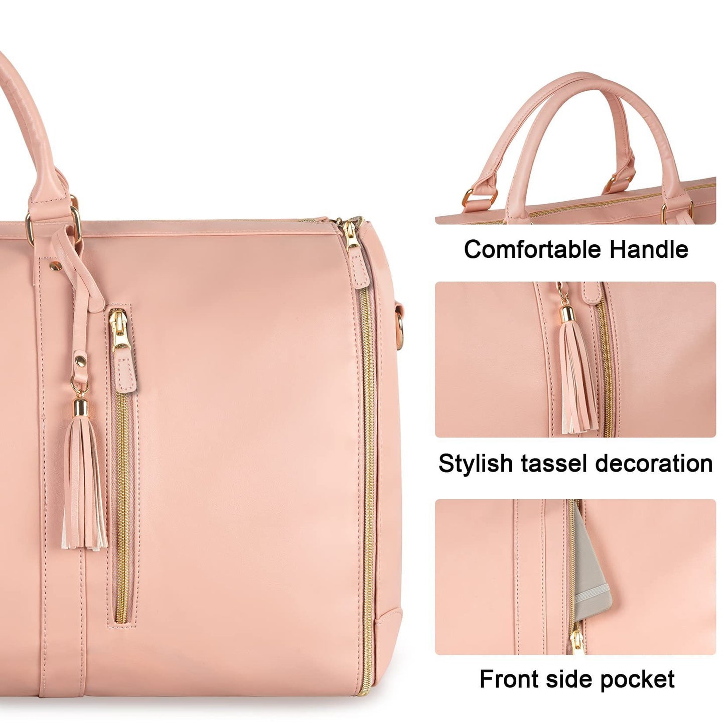 Portable Travel Bag for Clothes, Large Luggage Suitcase for Women with Shoe Compartment, Waterproof