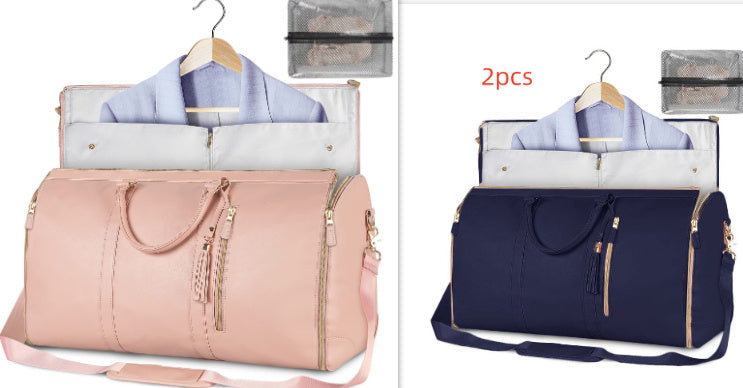 Portable Travel Bag for Clothes, Large Luggage Suitcase for Women with Shoe Compartment, Waterproof