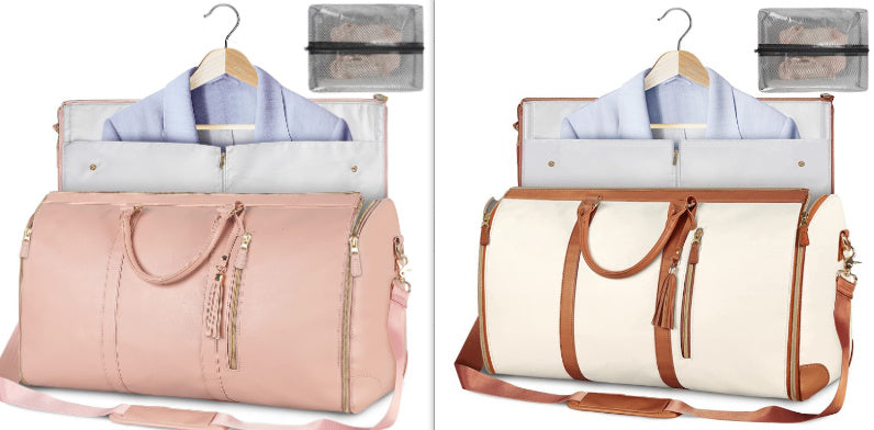 Portable Travel Bag for Clothes, Large Luggage Suitcase for Women with Shoe Compartment, Waterproof