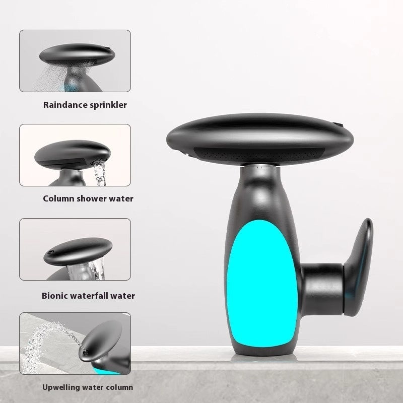 360° Swivel Pull-Out Sink Faucet with 4 Modes and LED Light