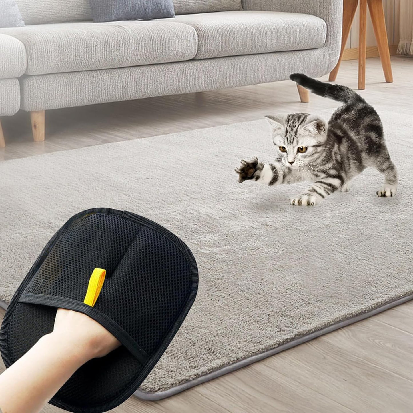 Electrostatic Pet Hair Remover Glove. Cat Hair Remover Glove, Two-Way Bristle Brush