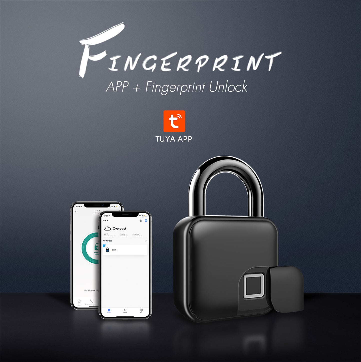 Smart Padlock with Fingerprint and Bluetooth for Bedroom, Anti-Theft Lock with Remote Control