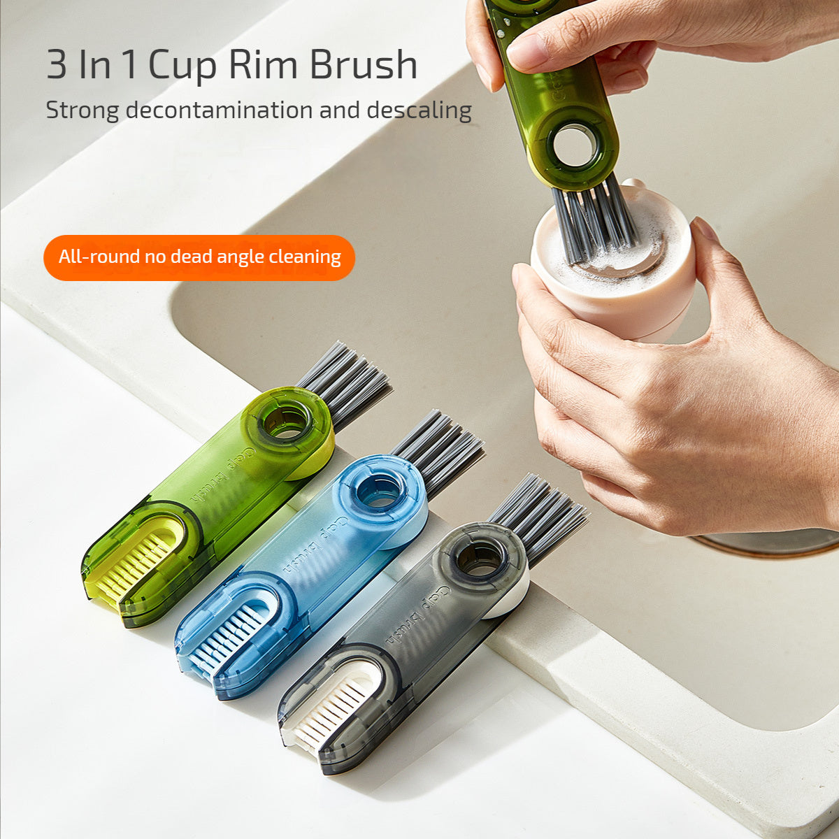 Cepillo 3 en 1 Para Vasos, Utensilios De Cocina Botellas Cepillo Multifuncional