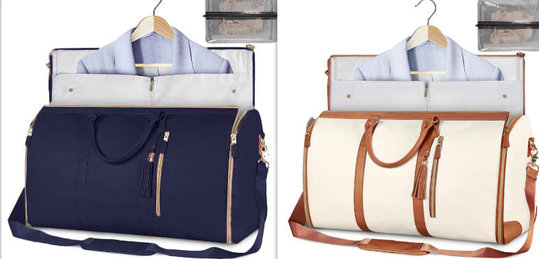 Portable Travel Bag for Clothes, Large Luggage Suitcase for Women with Shoe Compartment, Waterproof