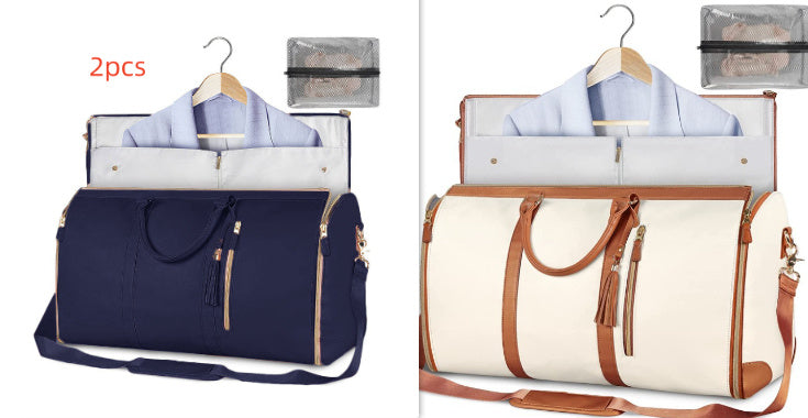 Portable Travel Bag for Clothes, Large Luggage Suitcase for Women with Shoe Compartment, Waterproof