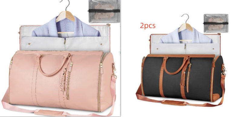 Portable Travel Bag for Clothes, Large Luggage Suitcase for Women with Shoe Compartment, Waterproof