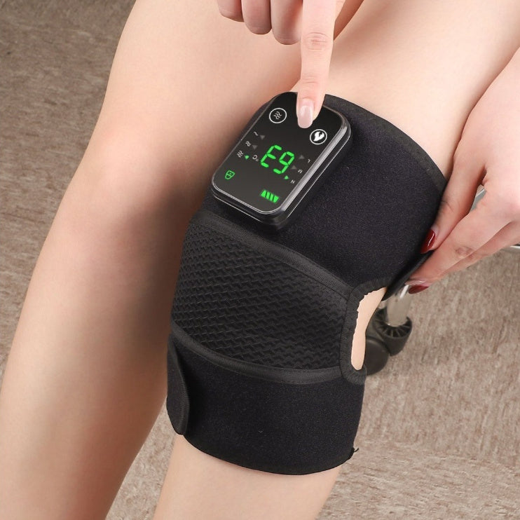 Heated knee pad, heated knee massager with vibration. 3-in-1 knee massager.