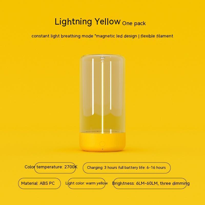 Minimalist Filament Table Lamp, Cordless, Rechargeable, Modern, Portable Night Lights, Bedside Lamps, Ambient Light