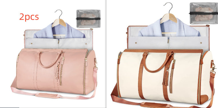 Portable Travel Bag for Clothes, Large Luggage Suitcase for Women with Shoe Compartment, Waterproof