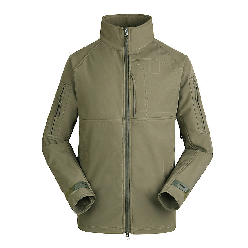 Men's Solid Color Nylon Jacket with Stand Collar and Zipper Detail, Ideal for Sports and Casual Wear