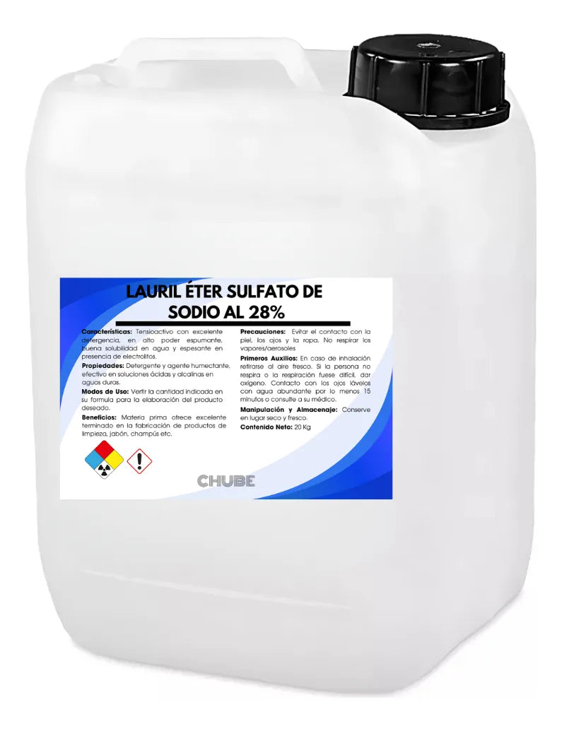 Lauril Eter Sulfato Sodio al 28% 20 Kg