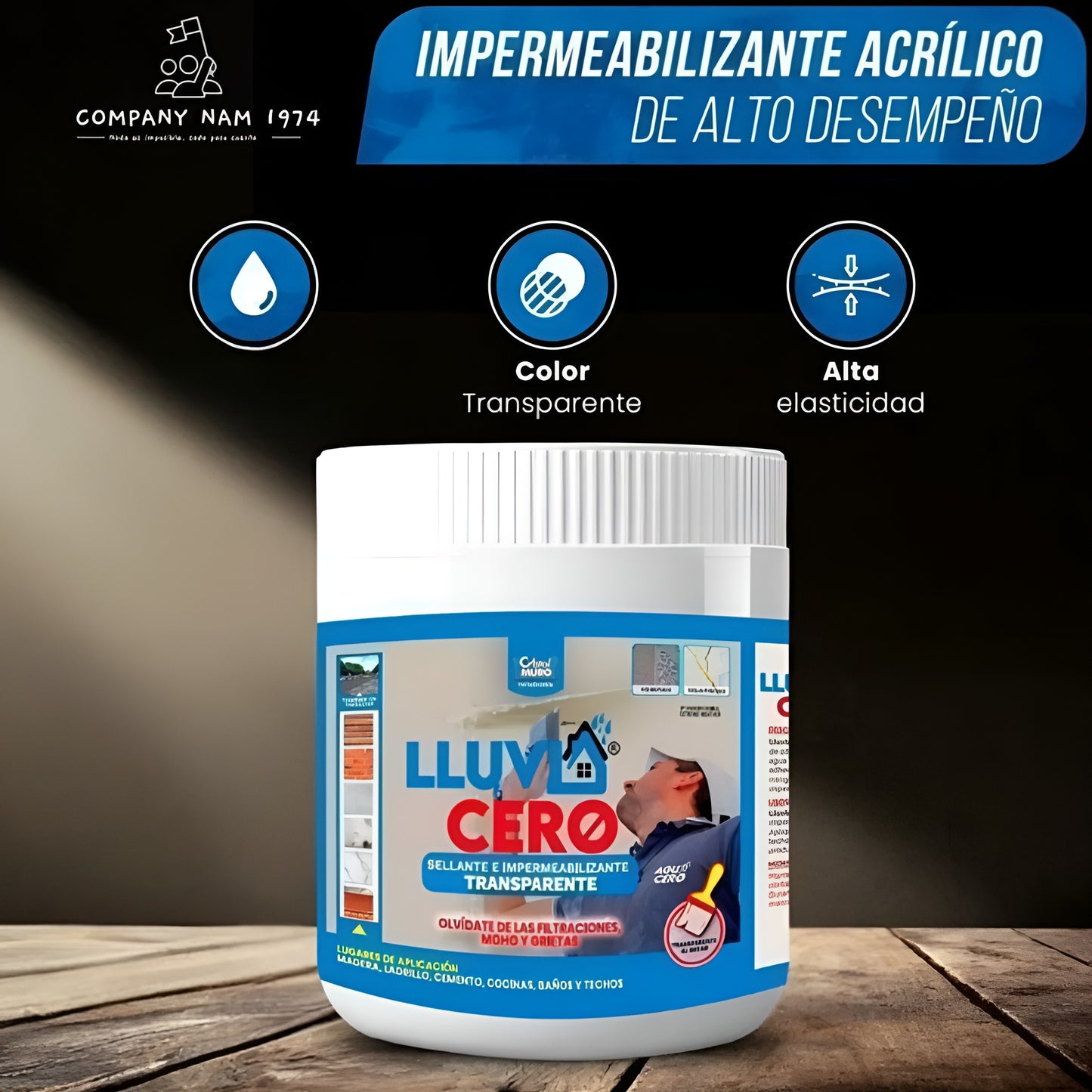 ZERO RAIN Transparent Waterproofing. Roof Sealer, Gloss Finish