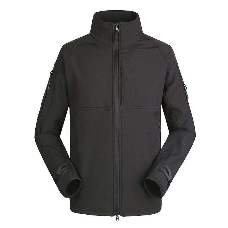 Men's Solid Color Nylon Jacket with Stand Collar and Zipper Detail, Ideal for Sports and Casual Wear