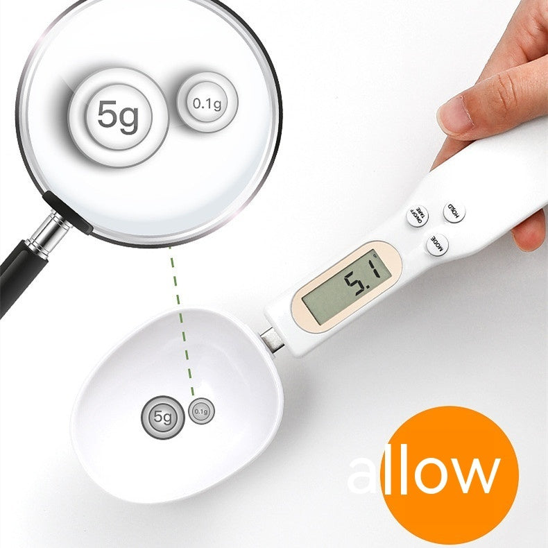 Electronic food measuring spoon. High-precision scale.