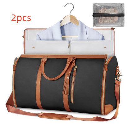 Portable Travel Bag for Clothes, Large Luggage Suitcase for Women with Shoe Compartment, Waterproof