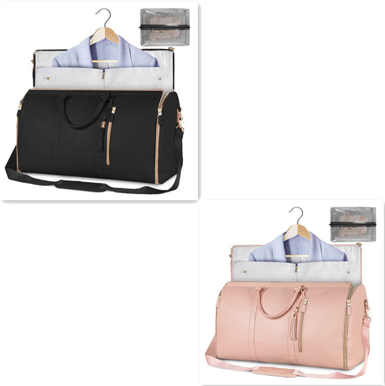 Portable Travel Bag for Clothes, Large Luggage Suitcase for Women with Shoe Compartment, Waterproof