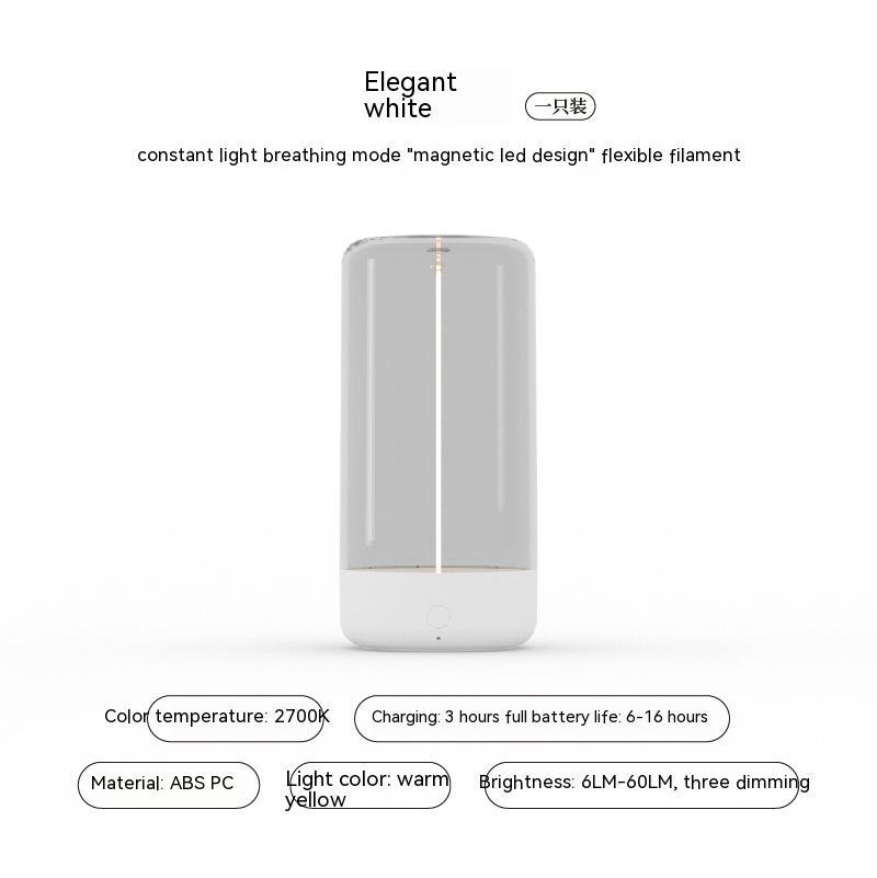 Minimalist Filament Table Lamp, Cordless, Rechargeable, Modern, Portable Night Lights, Bedside Lamps, Ambient Light