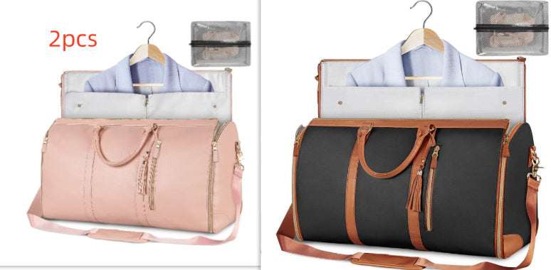 Portable Travel Bag for Clothes, Large Luggage Suitcase for Women with Shoe Compartment, Waterproof