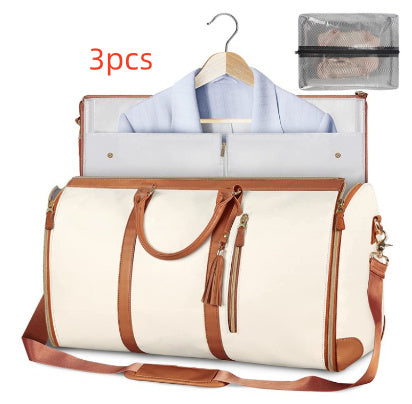 Portable Travel Bag for Clothes, Large Luggage Suitcase for Women with Shoe Compartment, Waterproof