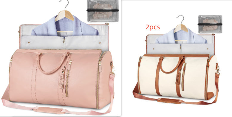 Portable Travel Bag for Clothes, Large Luggage Suitcase for Women with Shoe Compartment, Waterproof