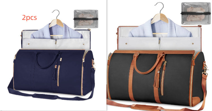 Portable Travel Bag for Clothes, Large Luggage Suitcase for Women with Shoe Compartment, Waterproof