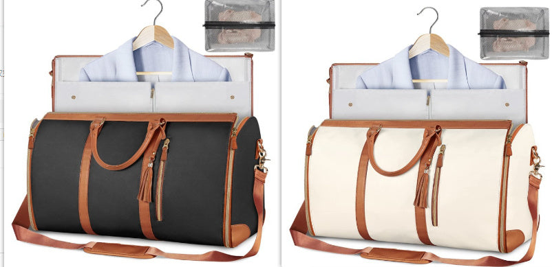 Portable Travel Bag for Clothes, Large Luggage Suitcase for Women with Shoe Compartment, Waterproof