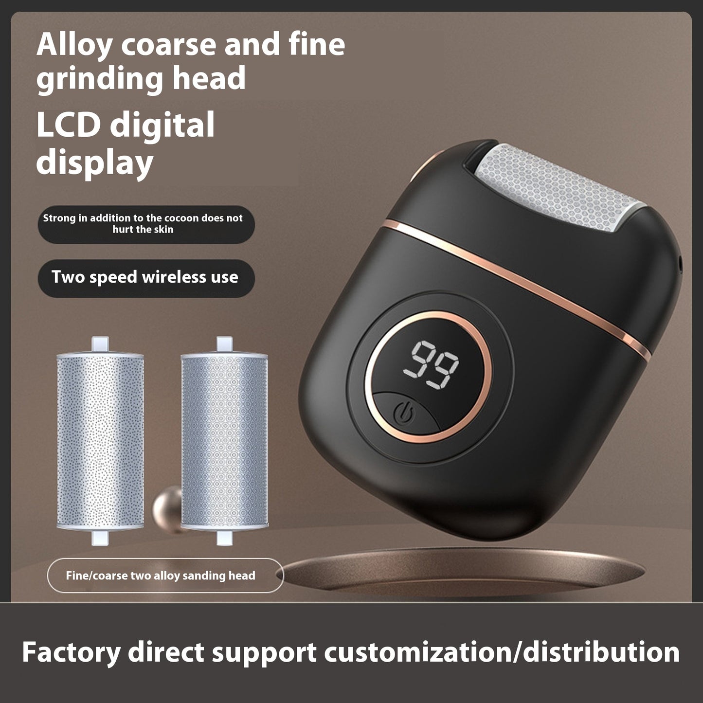 Electric Foot File: Removes dead skin from feet and pedicure.