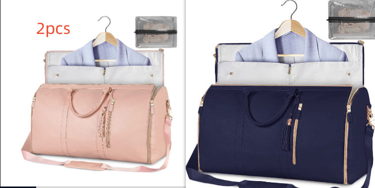 Portable Travel Bag for Clothes, Large Luggage Suitcase for Women with Shoe Compartment, Waterproof