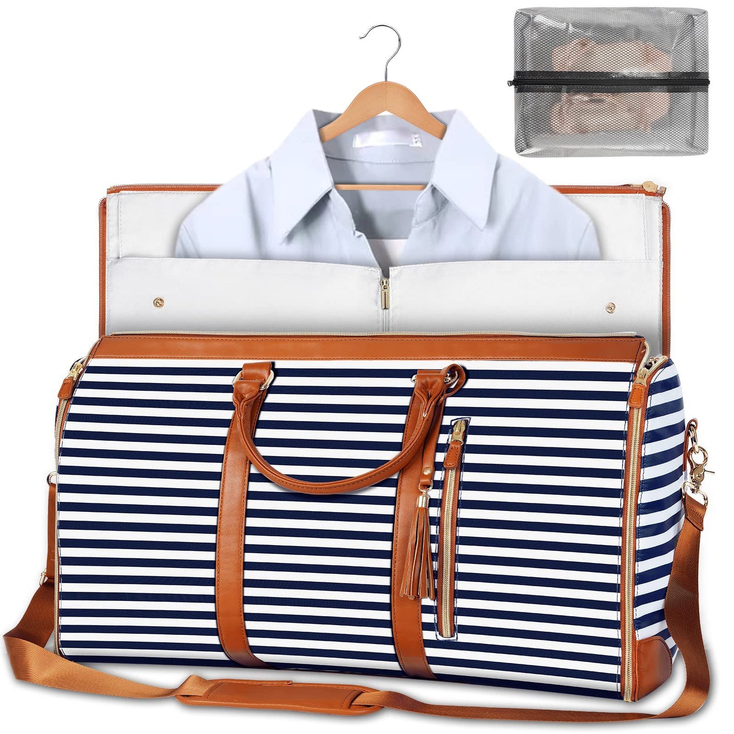 Portable Travel Bag for Clothes, Large Luggage Suitcase for Women with Shoe Compartment, Waterproof