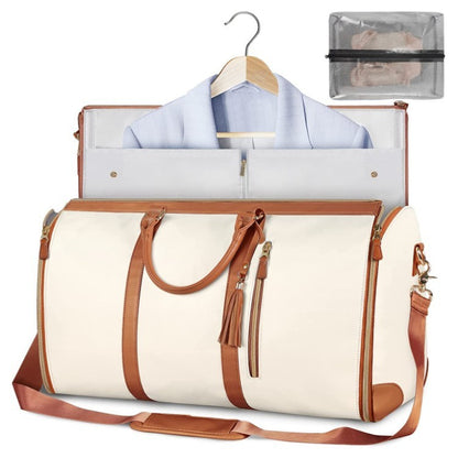 Portable Travel Bag for Clothes, Large Luggage Suitcase for Women with Shoe Compartment, Waterproof