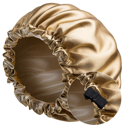 Wake up with silk hair! Satin hat for restful nights of sleep.