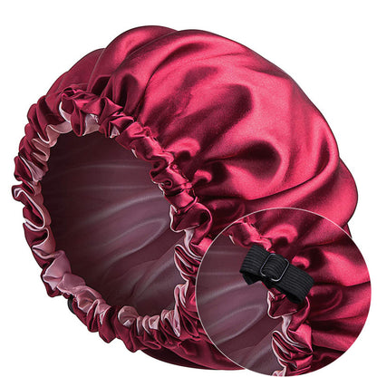 Wake up with silk hair! Satin hat for restful nights of sleep.