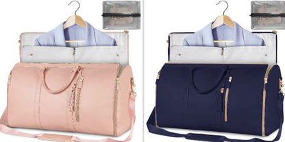 Portable Travel Bag for Clothes, Large Luggage Suitcase for Women with Shoe Compartment, Waterproof
