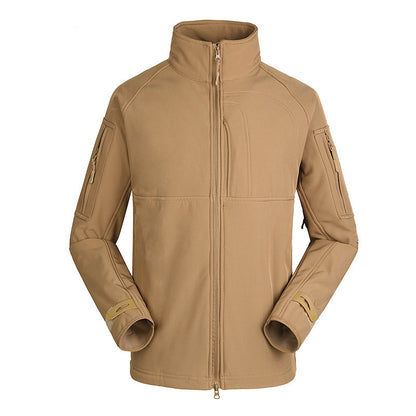 Men's Solid Color Nylon Jacket with Stand Collar and Zipper Detail, Ideal for Sports and Casual Wear