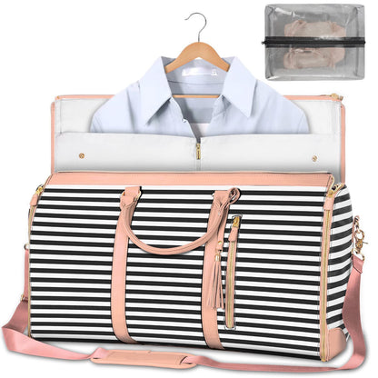 Portable Travel Bag for Clothes, Large Luggage Suitcase for Women with Shoe Compartment, Waterproof
