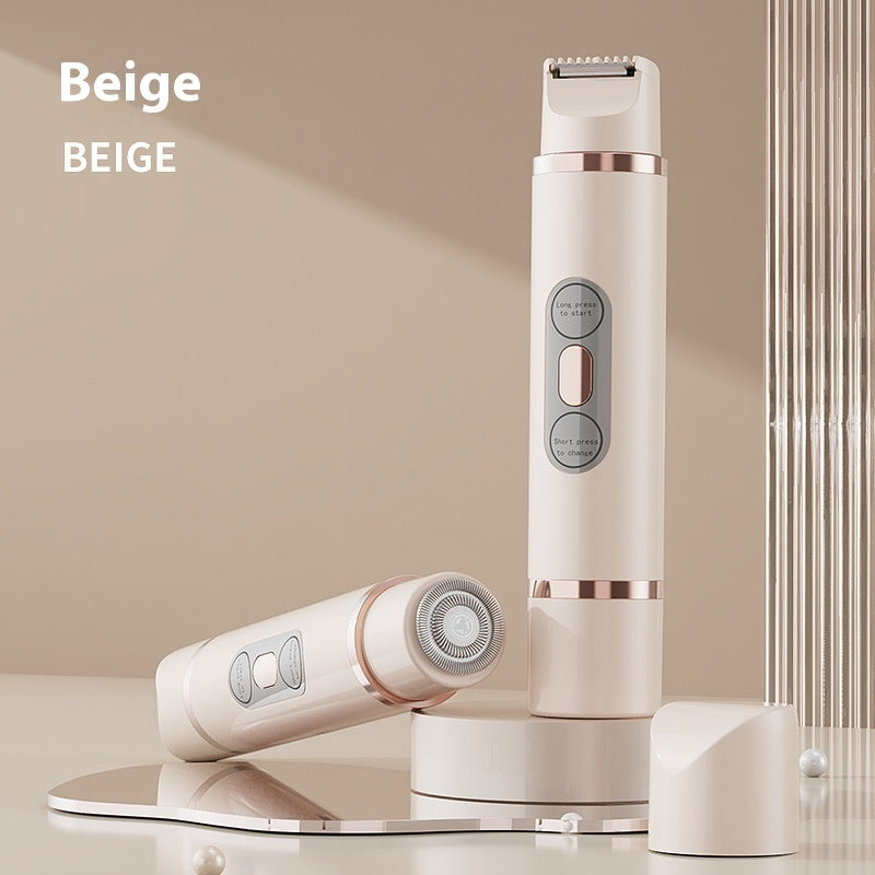 Electric Shaver for Women, 2 in 1 Rechargeable Electric Shaver, Double-Head Design, Electric Pubic Hair Removal, Multifunctional Bikini Trimmer